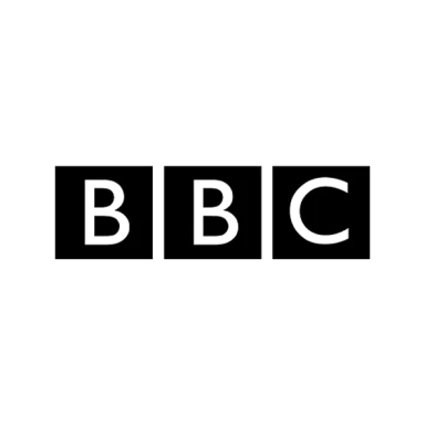 BBC logo featuring bold black letters on a white background.