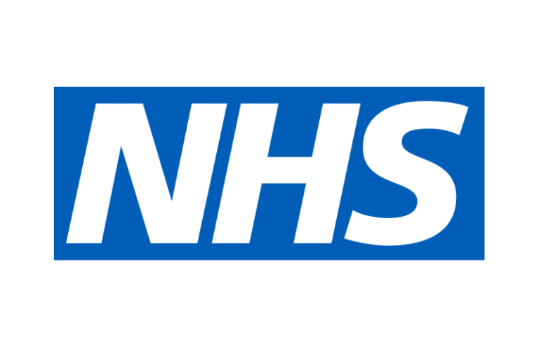 NHS NHS logo in blue and white.